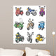 Cartoon Motorcycle Wall Stickers