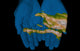 Painted Map Haiti Hands