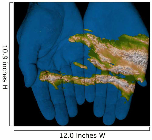 Painted Map Haiti Hands