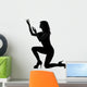 Silhouette Woman Kneel Praying Imploring Wall Decal