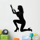 Silhouette Woman Kneel Praying Imploring Wall Decal