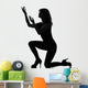 Silhouette Woman Kneel Praying Imploring Wall Decal