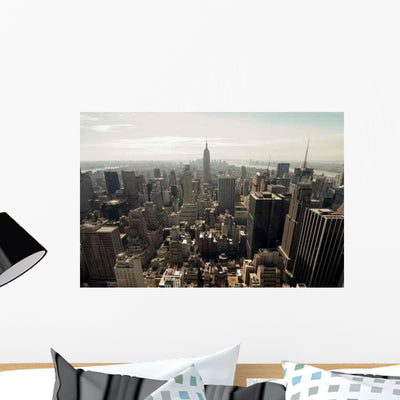 New York Skyline Wall Decal Design 2 shown on a wall