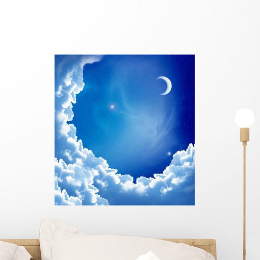 Moon and Beautiful Clouds Wall Decal