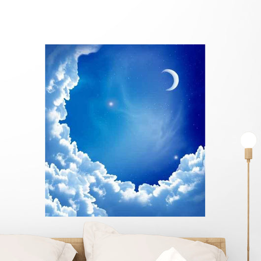 Moon and Beautiful Clouds Wall Decal