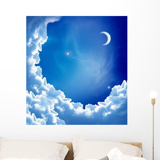 Moon and Beautiful Clouds Wall Decal