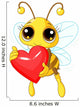 Cute Bee holding Love heart Wall Mural