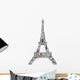 abstract tour eiffel with words Paris Wall Decal