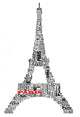 abstract tour eiffel with words Paris Wall Decal