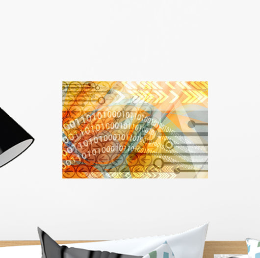 Computer Technology Background - Multicolour Wall Mural