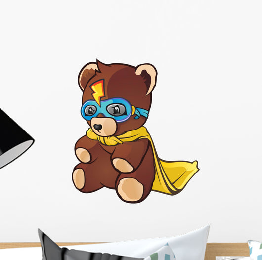 Super Hero Teddy Bear Wall Decal