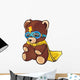 Super Hero Teddy Bear Wall Decal