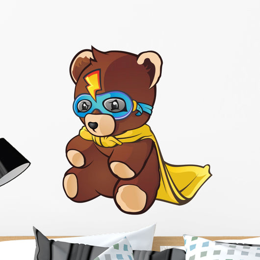 Super Hero Teddy Bear Wall Decal