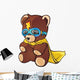 Super Hero Teddy Bear Wall Decal