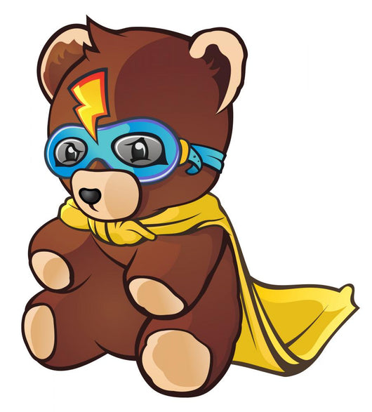 Super Hero Teddy Bear Wall Decal