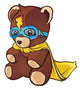 Super Hero Teddy Bear Wall Decal