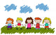 Vector Happy Kids Wall Mural