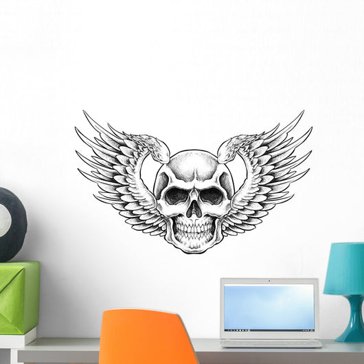 Skull with Wings Vector