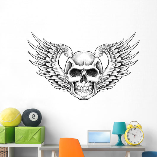 Skull with Wings Vector