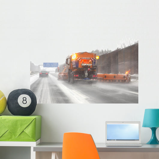 winter chaos on motorways Wall Mural