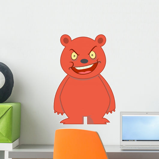 Angry Bear Character Illustration Wall Decal