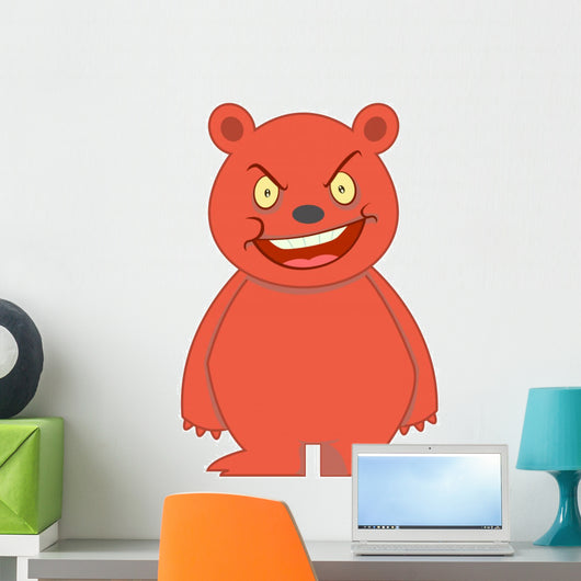 Angry Bear Character Illustration Wall Decal