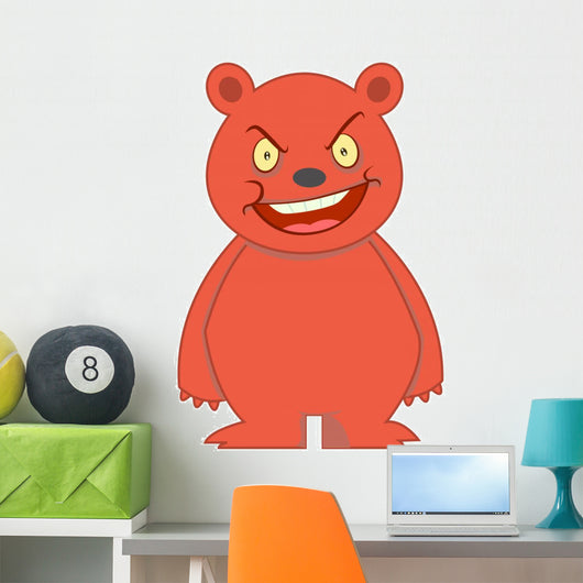 Angry Bear Character Illustration Wall Decal