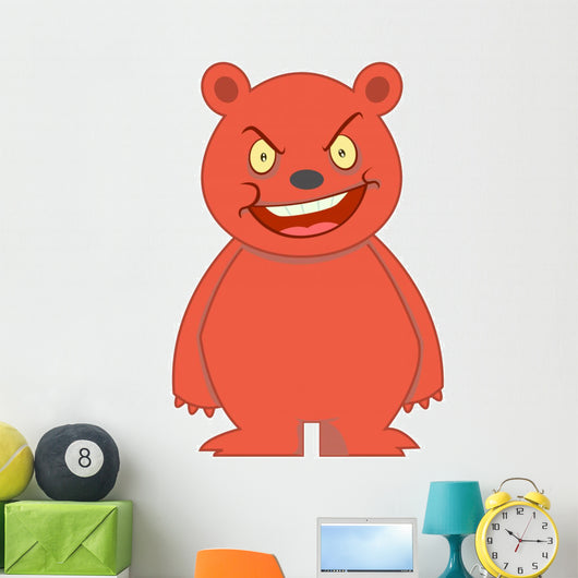 Angry Bear Character Illustration Wall Decal