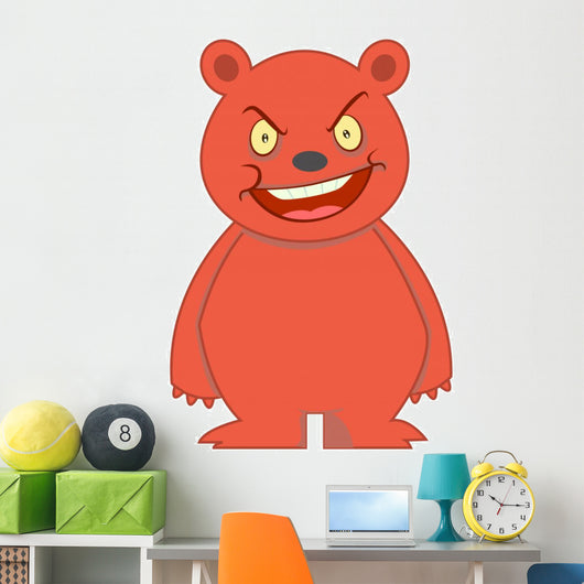 Angry Bear Character Illustration Wall Decal