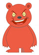 Angry Bear Character Illustration Wall Decal