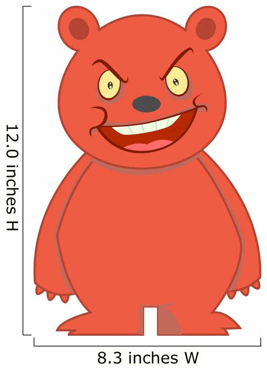 Angry Bear Character Illustration Wall Decal