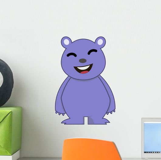 Happy Bear Character Illustration Wall Decal