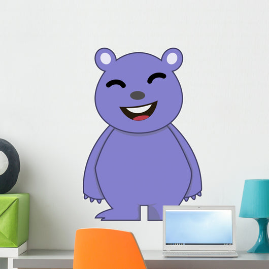 Happy Bear Character Illustration Wall Decal