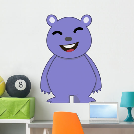 Happy Bear Character Illustration Wall Decal