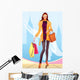 Fashion Shopping Girl with Wall Mural