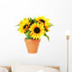 Bright Sunflowers in a Pot Wall Decal