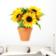 Bright Sunflowers in a Pot Wall Decal