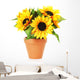 Bright Sunflowers in a Pot Wall Decal