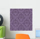 purple floral damask Wall Mural