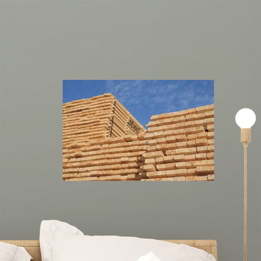 Stacked Timber Wall Mural