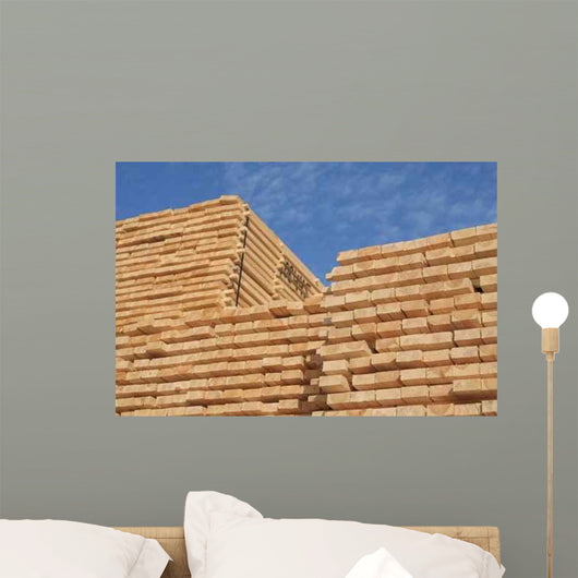 Stacked Timber Wall Mural