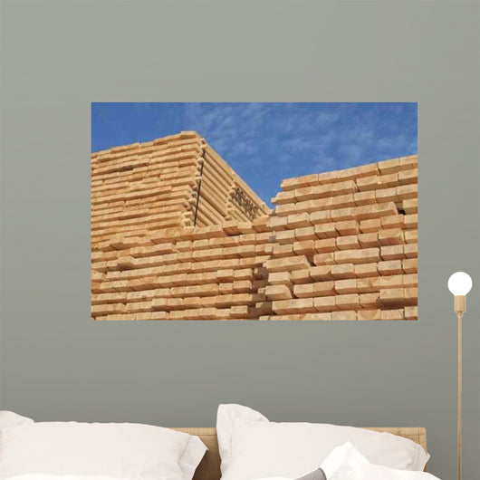 Stacked Timber Wall Mural
