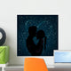 Silhouette Couple Night Wall Mural