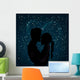 Silhouette Couple Night Wall Mural