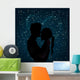 Silhouette Couple Night Wall Mural