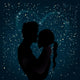Silhouette Couple Night Wall Mural