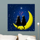 Happy Valentines Day Cats Wall Mural