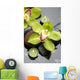 Spa Still Life and Green Orchid Flower Wall Mural