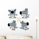 Funny Wolf Cub Set Wall Mural