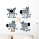 Funny Wolf Cub Set Wall Mural